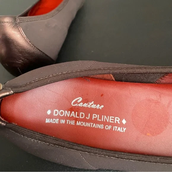 DONALD J PLINER Couture HALO Cap Toe Ballet Flats Leather Brown Size 7.5 Narrow - Picture 7 of 10